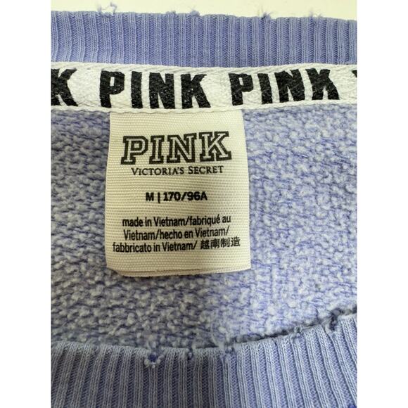 Victoria’s Secret Pink Y2K Retro Sweatshirt Women’s Sz M Lavender Flaws - Picture 5 of 10